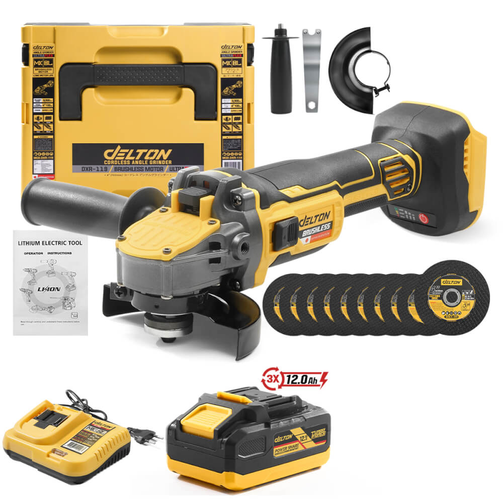 เครื่องเจียรไร้สาย (พร้อมแบตเตอรี่) DELTON รุ่น DXR-119 TURBO FORCE 20V 12AH